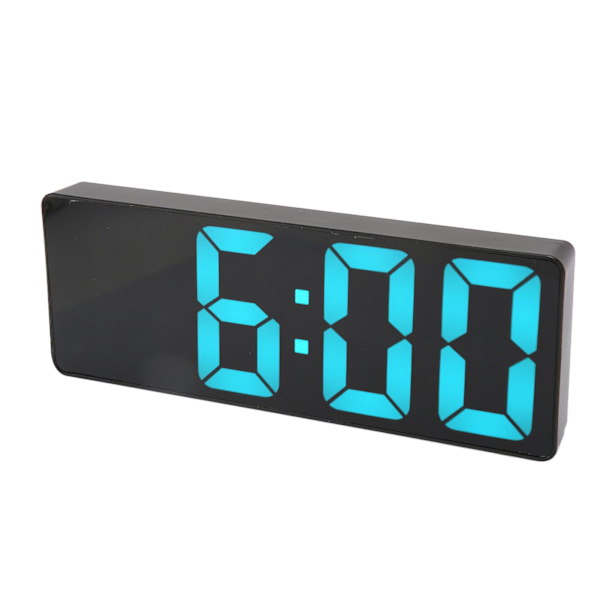 Digital väckarklocka USB batteridriven Stort blått nummer Desktop LED-spegelklocka med Temp Display för kontor i sovrummet