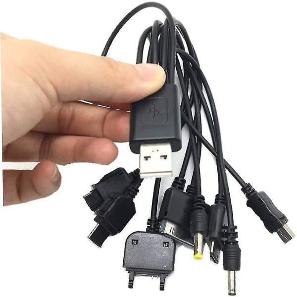 Universal 10 i 1 USB opladerkabel til iPod iPhone PSP kamera Nokia Blackberry - 2 stk