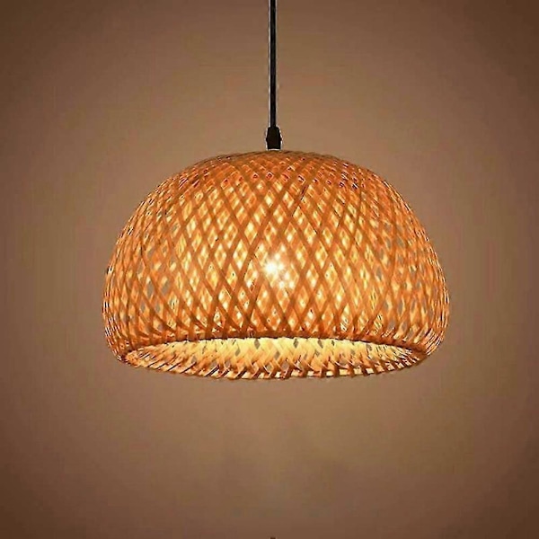 Belysning Rattan Lampe Håndlavet Bambus Lysekrone Retro Cafe Bar Lounge kompatibel med Have Restaurant Soveværelse