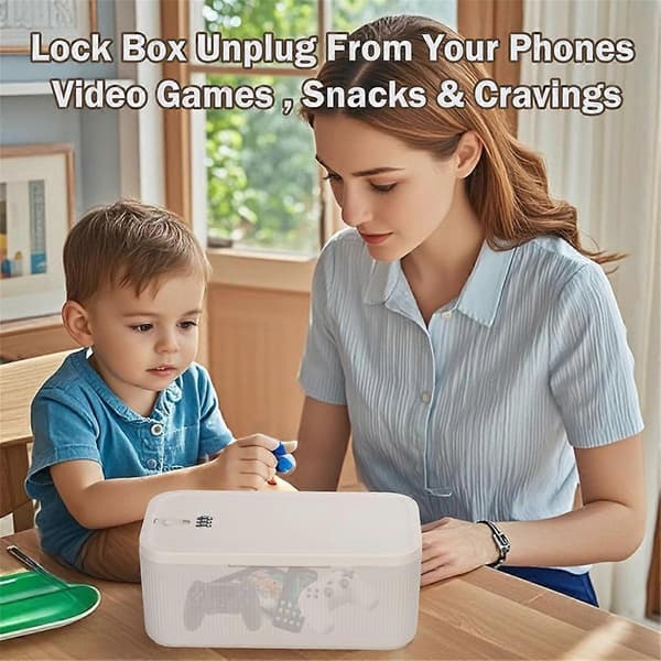 Lockable Storage Box, Lockable Medicine Box, Cell Phone Locked Jail, Personal Refrigerator Container for Home, Beige