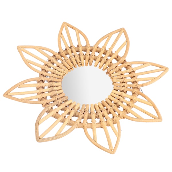 Rattan Innovativ Kunst Dekorasjon Sminke Speil Retro Dressing Bad Vegg Hengende SpeilBlomst