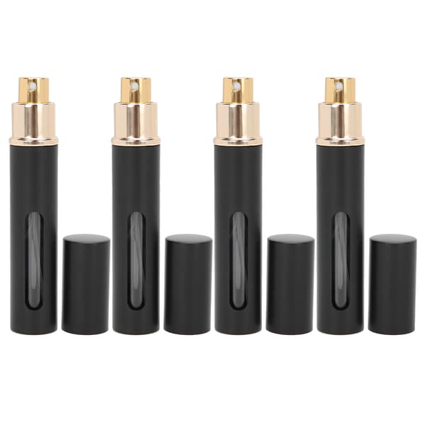 4 stk. 10 ml parfumeflaske bærbar tom genopfyldelig presseparfumeflaske sæt sort
