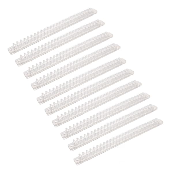 10 stk. innbindingsrygger plastkam spiralspole 26 hull 100 ark kapasitet stripe for løse ark