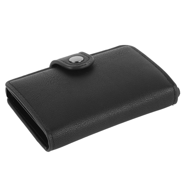 PU-nahkainen korttikotelo lompakko soljella Bifold RFID-esto, minimalistinen ohut luottokorttikotelo miehille ja naisille