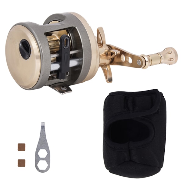 Baitcasting-rulle i metall, fiskeredskap, tillbehör, aluminiumlegering, rocker-armar och handtag JH101 (vänster hand)
