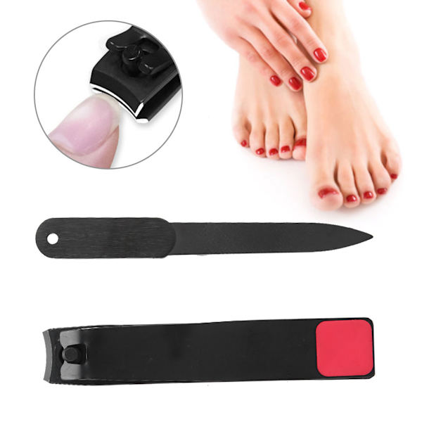 2 st nagelklippare nagelfil i rostfritt stål manikyr trimmer klippare nagelklippare