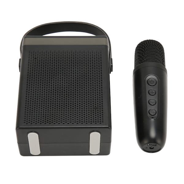 Karaoke-maskin Multifunktionell RGB-belysning Bärbar Bluetooth-högtalare med 2 trådlösa mikrofoner för vuxna och barn Svart