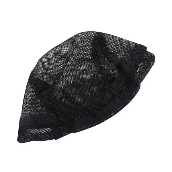 Svart Hårnett Parykk Cap Elastisk Dome Hår Mesh med justerbar stropp for å lage parykker
