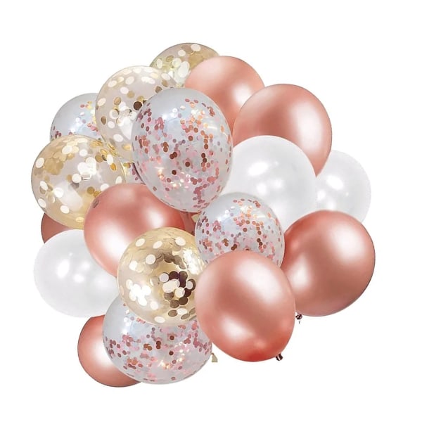 60 st Latexballonger 12 tum med paljetter Rosa Vit Roséguld Ballong för Födelsedagar Bröllop Fest Dekoration Typ 7