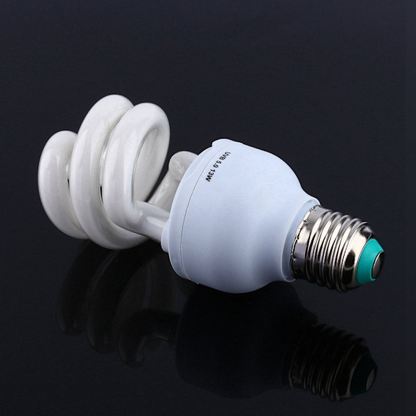 13W UVB 5.0 E27 Base Energibesparende Skildpadde Snake Reptil Pære UV Lampe HG