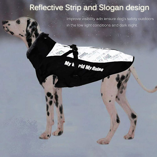 Vandtæt reflekterende vinterfrakke til hunde med justerbar vest til små til mellemstore hunde (3XL, sølv)