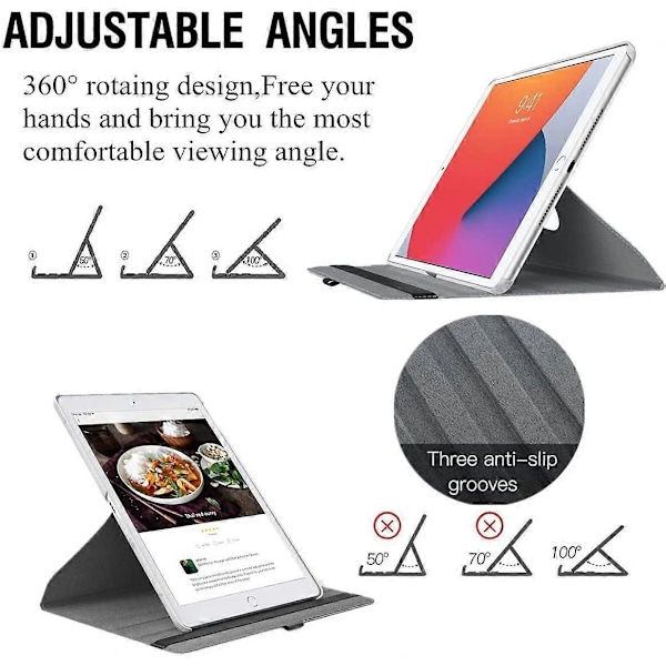 2025 Ny iPad 6. generasjons deksel, iPad 5. generasjons deksel, iPad Air 2 360 graders roterende deksel, Smart roterende iPad beskyttende 9,7 tommers modell