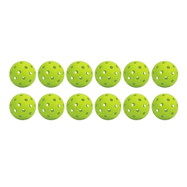 12 st 74 mm 40 hål Pickleballs PE-plast Hög elasticitet Pickleball Utomhus Hålbollar Gröna