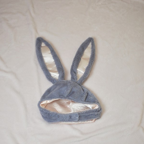 Bunny Hat Varme Plys Ører Sød Dekoration Kostume Bunny Hat til Kvinder Mænd Halloween Påske Lys Lilla