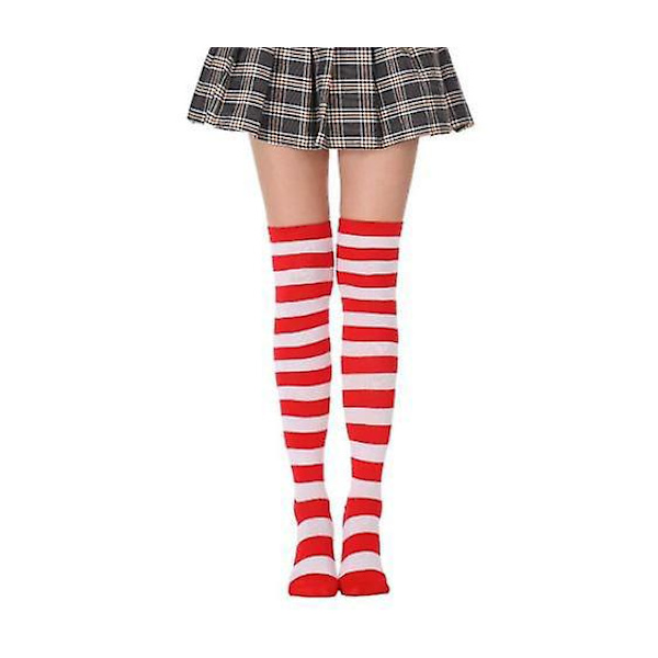 3 Paires de Chaussettes de Noël pour Femmes, Haut Haut, Style Simple, Rouge Blanc, Rouge Noir et Jaune Noir