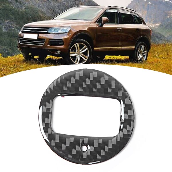 Bilinteriör Kolfiber Nyckelhålsbrytare Dekal Trim Passar för VW Touareg 2011-2018