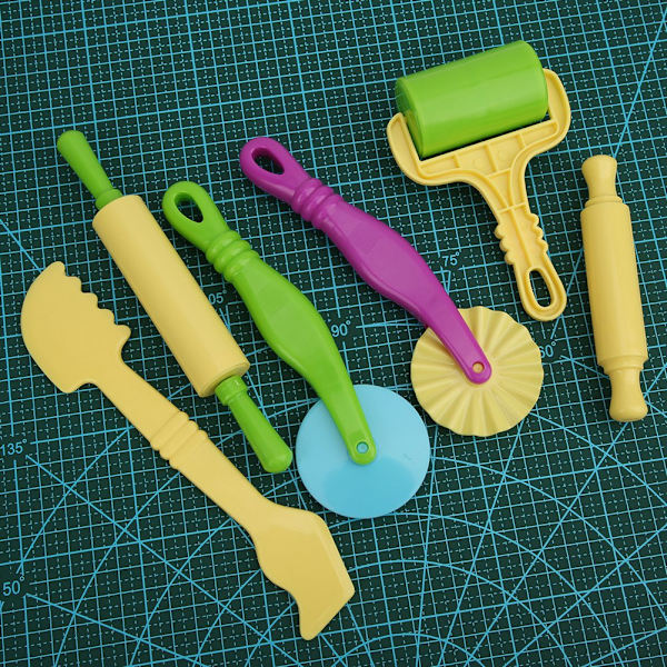 6 stk. modellerværktøj i plast til modellering af ler - Børns pædagogiske lærings-DIY-sæt