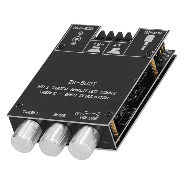 Effektforstærkerkortmodul Bluetooth Stereo Dual Channel AMP med diskant-basstyring ZK‑502T