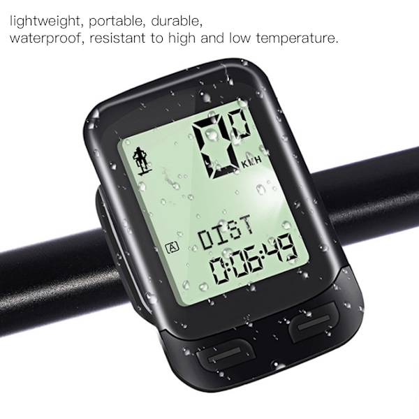 Mountain Road Bike Trådløs Odometer Multifunktionel Interface Stor Skærm Vandtæt Velometer Support Fem Sprog