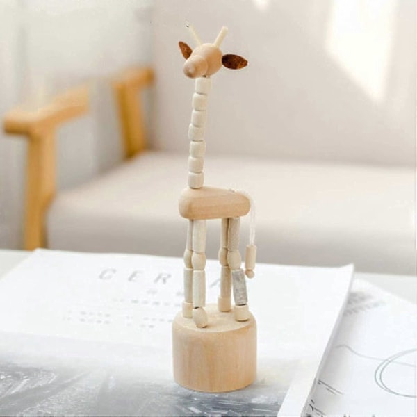 Giraff Skulpturer Staty Skulptur Heminredning Ornament Tecknad Trä Djurfigurer Hantverk Hem De