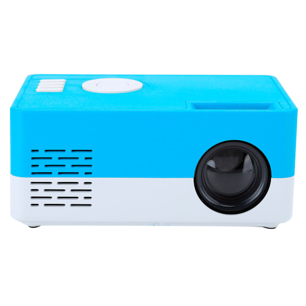 Mini bærbar projektor LED hjemmekino videomediespiller projektor med stativ 100‑240V hvit blå EU-plugg