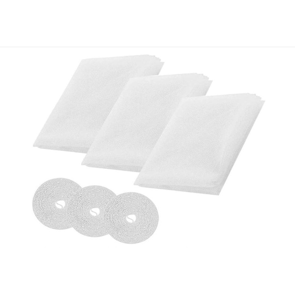 Vindue Myggenet, 3-delt Rullegardin Insektnet, Mesh Gardin til Standard Vindue, 150x200cm, Hvid