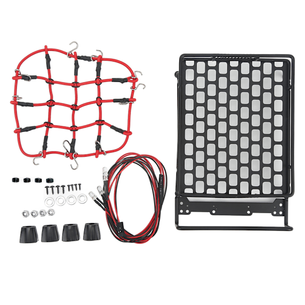 RC-biltakstativ Universal bærbar RC-takstativ Bagasje med bagasjenett LED-lys for 1/10 1/12 1/14 Universal RC-bil Tetragonum