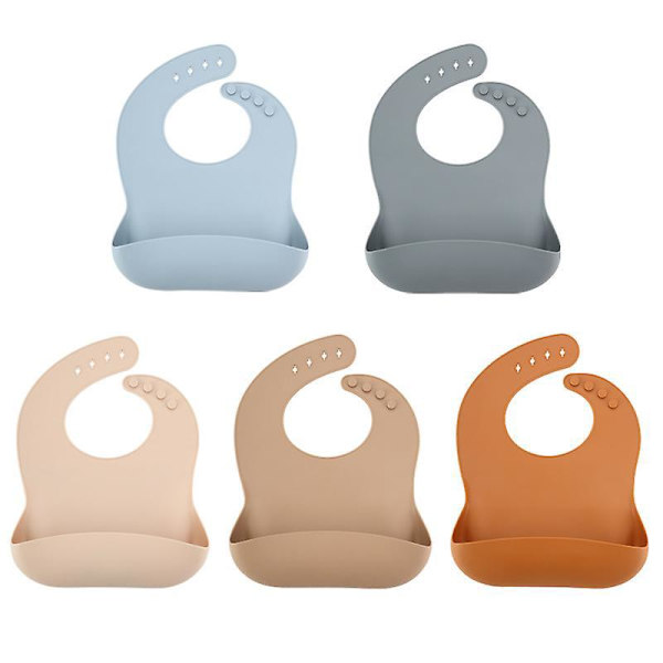 Söt Silikon Babyhaklapp Set för Spädbarn & Småbarn - Vattentät, Mjuk, Unisex (10-72 Månader)