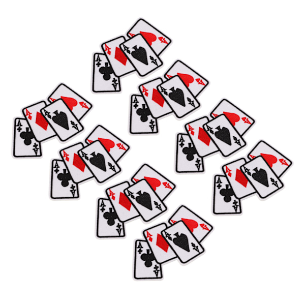 20 stk Iron On Patch Brodert Spillekort Patch Applique for Clothes Dress Hat DIY Accessories