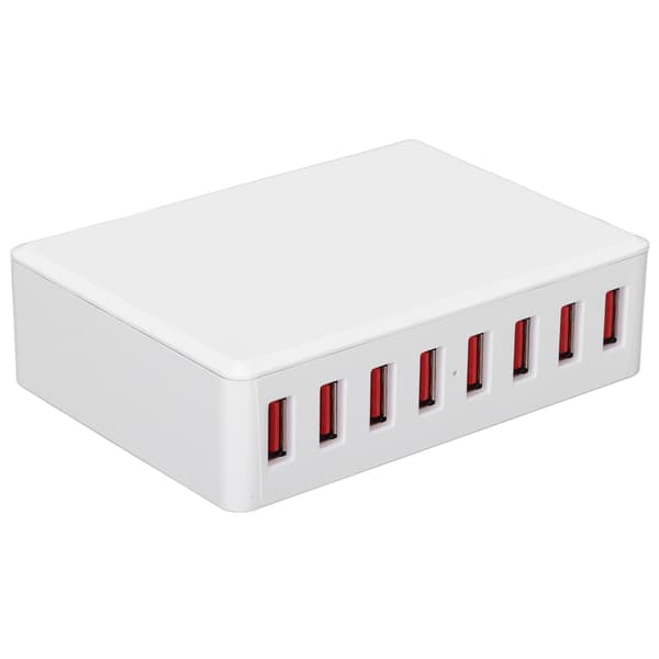 50W Multi USB-oplader med 8 porte Desktop USB-ladestation Universal rejseadapter 100‑240V