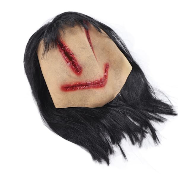 Halloween-kummitusnaamio Pelottava outo kauhuelokuvan paholaismaskia pitkillä hiuksilla Haunted House Dress Up -rekvisiittaa Cosplayhin