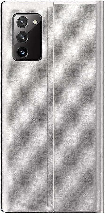 Smart View Flip-deksel for Samsung Galaxy S20 FE (Fan Edition), Premium Lærdeksel med Stilig Speilvindu Silver