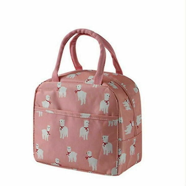 Isolerad rosa alpacka lunchväska för vuxna och barn