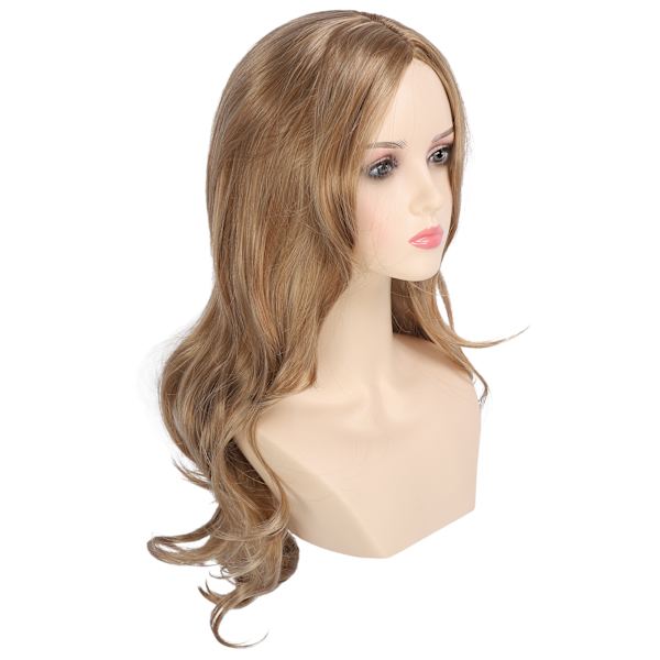 Gradient Blond Lockig Peruk Hög Temperatur Syntetiskt Hår Dam Långt Lockigt Hår för Fest Halloween