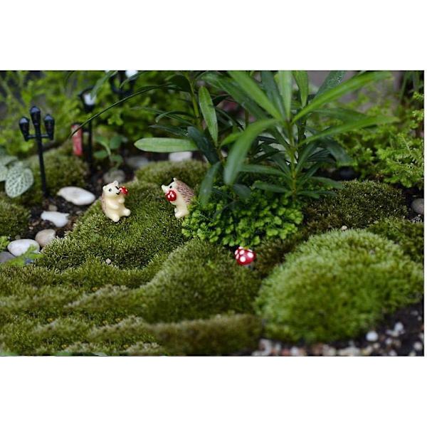 Fairy Garden Igelkott och svamp set - Miniatyrmossa Mikrolandskap och suckulentväxtdockadekor
