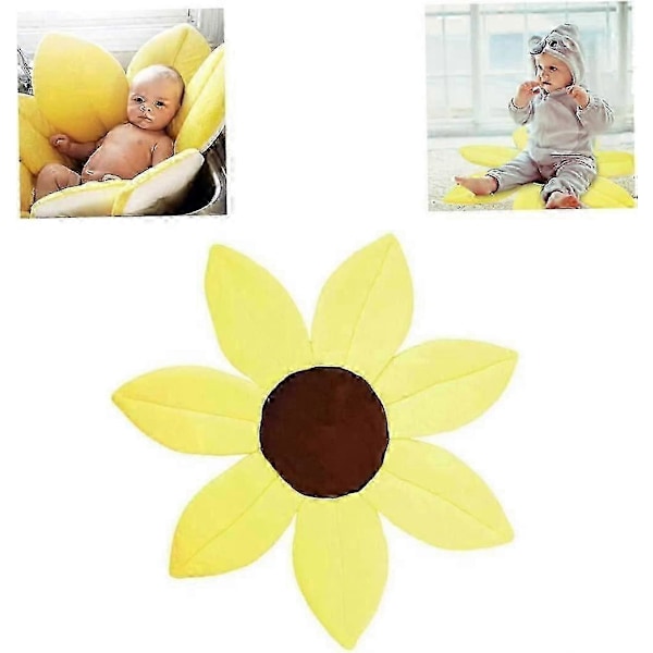 Baby solsikke kan folde brusebad skridsikker måtte 70cm (blå) 1 stk