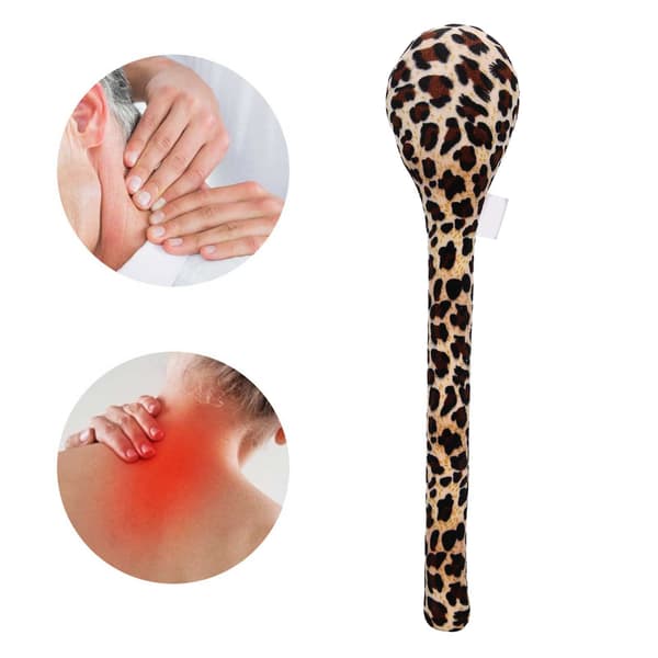 Manuell Massagehammare Sticka Bärbar Rygg Nacke Midja Knack Massager Hälsobevarande Kroppsavslappning (Leopard)