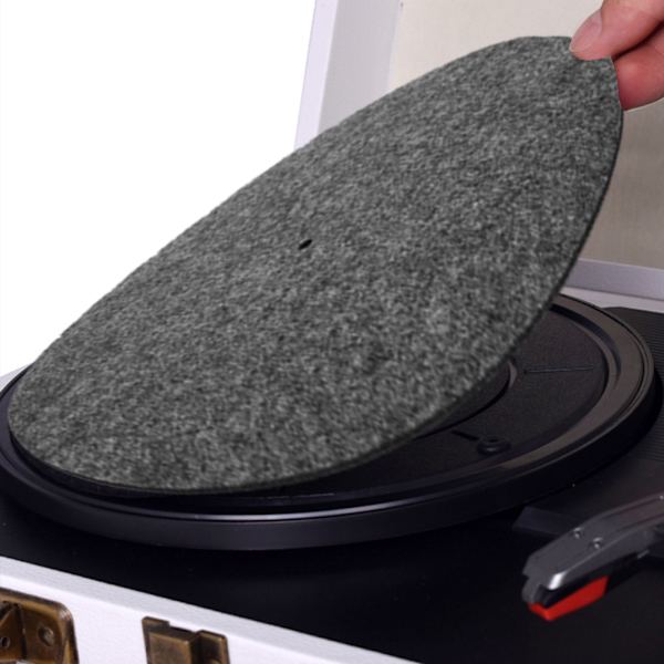 Levysoitin Platter Mat 12" tärinää estävä Audiophile Pad vinyylilevysoittimelle (musta)