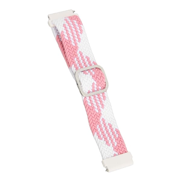 22 mm klockarmband elastiskt flätat nylon justerbart handledsband för Huawei Watch 3 Rosa Vit