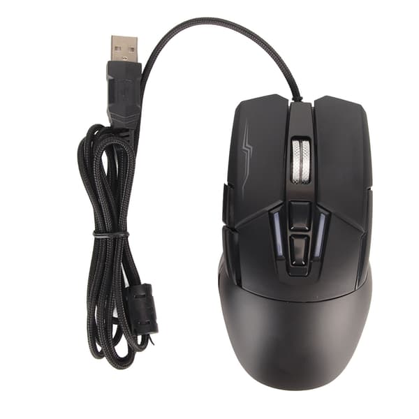 Sportsvognsformet kablet gamingmus USB optisk computermus LED-lys 4 justerbare DPI op til 3200 computermus sort