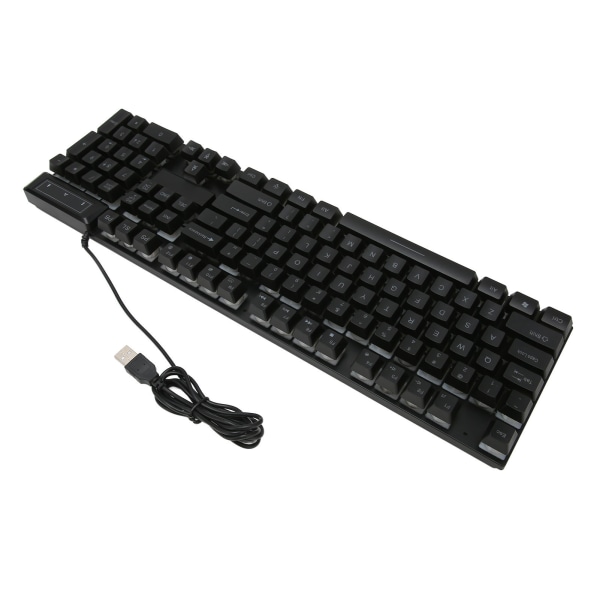 Gaming Keyboard Kablet 104 nøkler Ergonomisk bakgrunnsbelysning USB-tastatur for hjemmekontor bærbar PC Arbeidsspill Svart