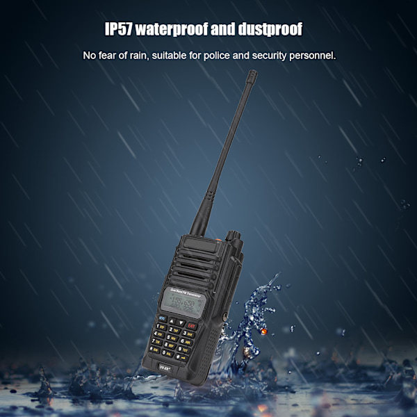För Baofeng UV-XR PLUS 128 kanaler IP57 vattentät walkie talkie + handmikrofon 100-240VAU-kontakt