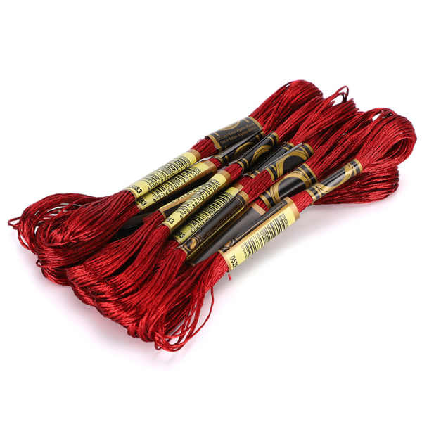 24 kpl ristipistolanka punainen kirjonta kiiltävä punottu lanka käsintehty lanka puuvilla vyyhtit