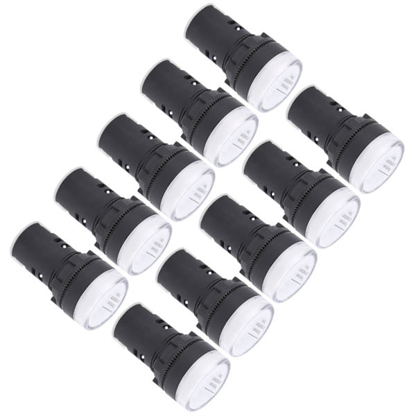 10 stk AD16‑22DS LED-signallys Hvid Indikator for høj lysstyrke Udstyr AC/DC24V