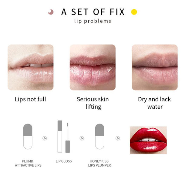 2 stk. læbeforstærkersæt Naturlig makeup læbeglans Læbeforstærker til fyldigere, hydrerede læber
