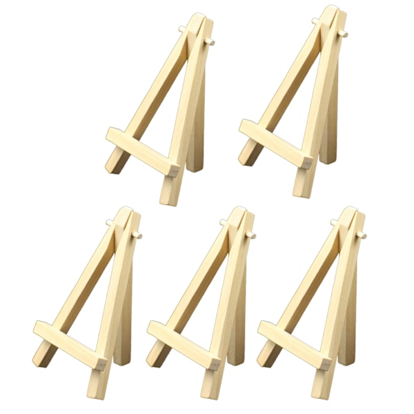 5 stk 5 tommers Mini Display Tre Easel Triangulær Støtte Bærbar Mini Tre Kunstner Staffeli for Bryllup Fester