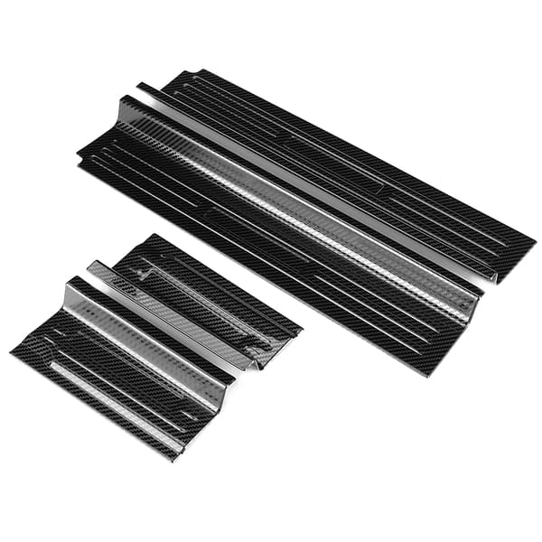 Kolfiber Dörrtröskelskydd Pedal Protector Utvändigt Passar för Jeep Wrangler JL/JLU 18-19