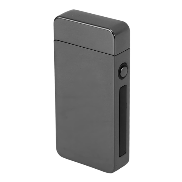 Elektrisk dobbelt buel lighter genopladelig vindsikker flammefri 220mAh aluminiumlegering USB lighter sort