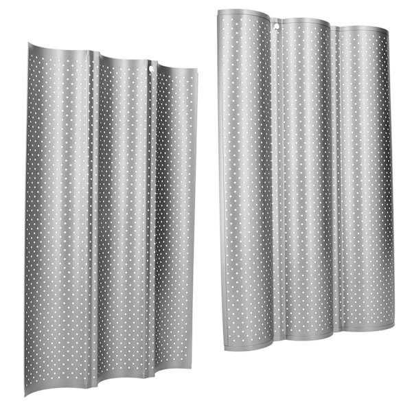 NonStick MultiGrooves Waves Fransk brødpanne Baguette Baking Kokebrett Form Kjøkkenverktøy (3 riller)