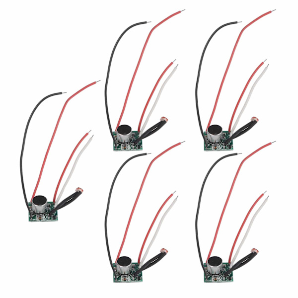 5 stk. Lydkontrollbrytermodul Solcellelys Sensormodul Kretskort DC 3V‑30V
